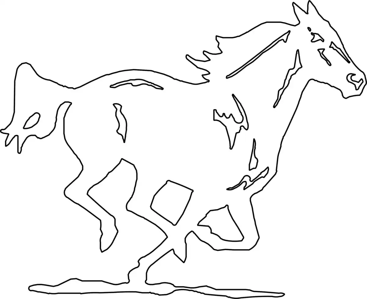 Free Download Coloring PDF, Cool Horse Running Kids Coloring Pages Pdf